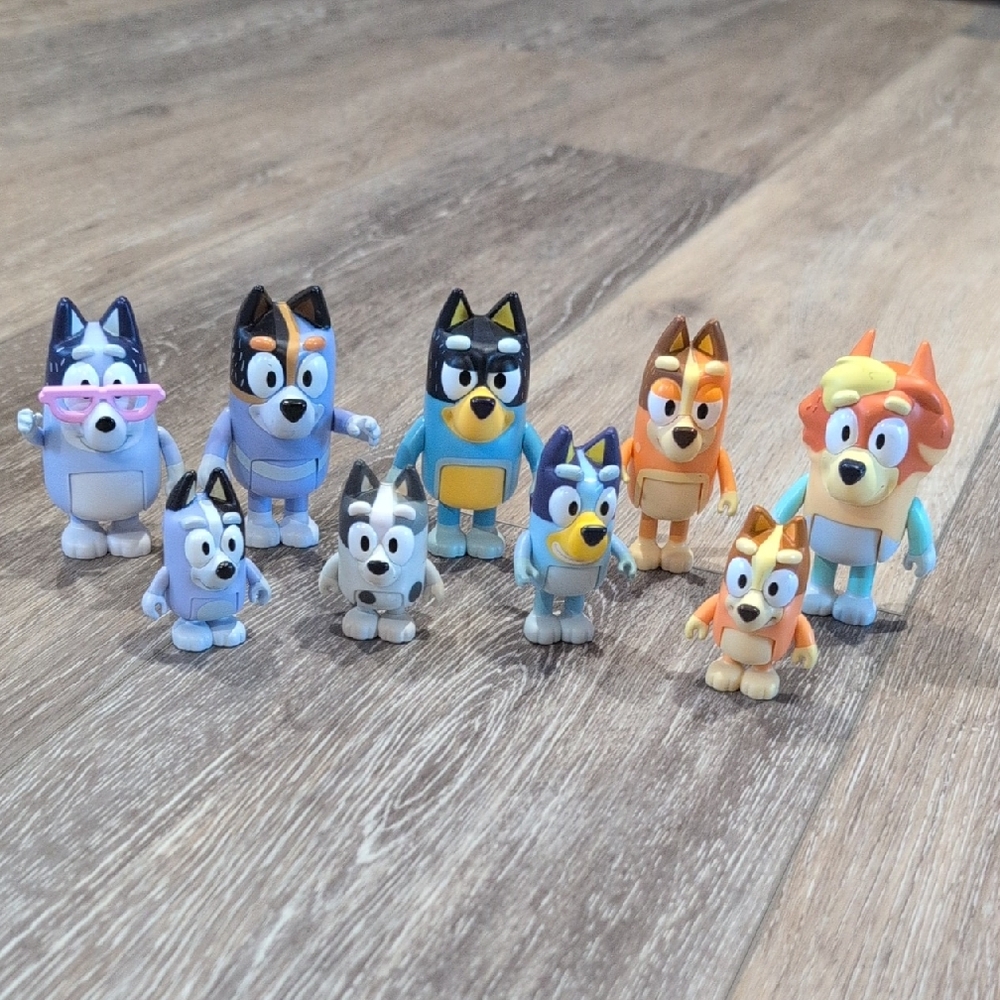 Colorful Cartoon Dog Figurines Set